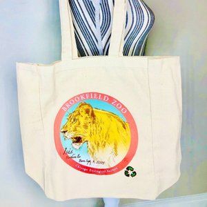 Brookfield Zoo Isis the Tiger Natural Canvas Tote Bag- New in package!